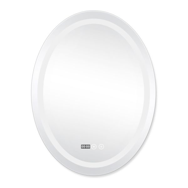 Дзеркало Qtap Mideya (DC-F801) 600х800 з LED-підсвічуванням Touch, з антизапотіванням, з годинником, димером, рег. яскравості QT2078F801W - фото 6