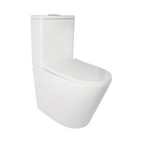 Унітаз компакт Qtap Stork Swan безобідковий з сідінням Soft close QT15222179W