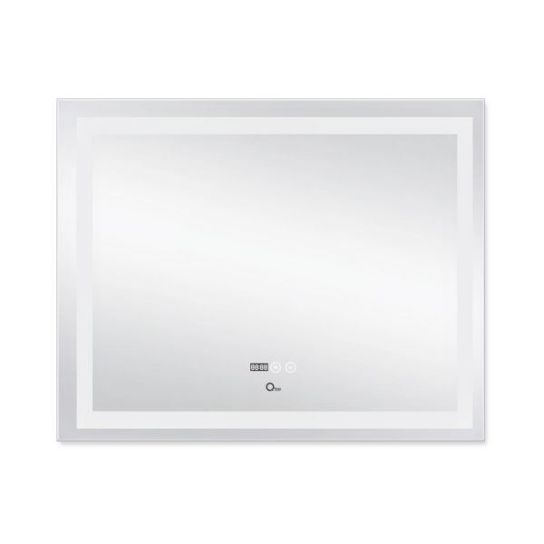 Дзеркало Qtap Mideya (DC-F614) 1000х800 з LED-підсвічуванням Touch, з антизапотіванням, з годинником, димером, рег. яскравості QT2078F614W - фото 8