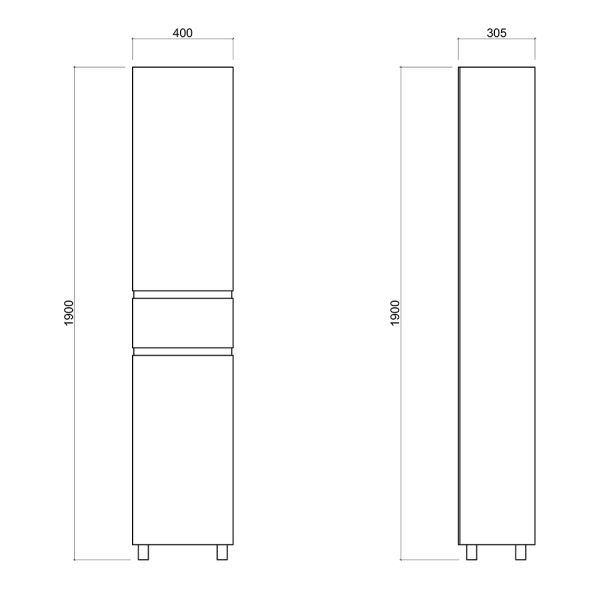 Пенал підлоговий Qtap Albatross 400х1900х305 White QT0175PN1900DRW - фото 3