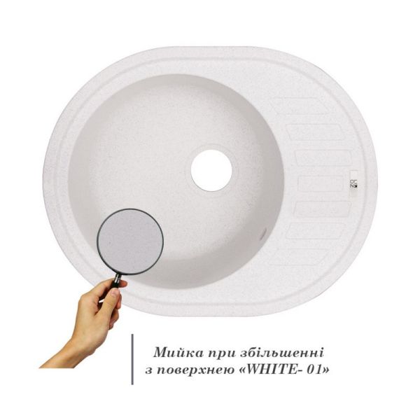 Кухонна мийка Lidz 620x500/200 WHI-01 (LIDZWHI01615500200) - фото 6