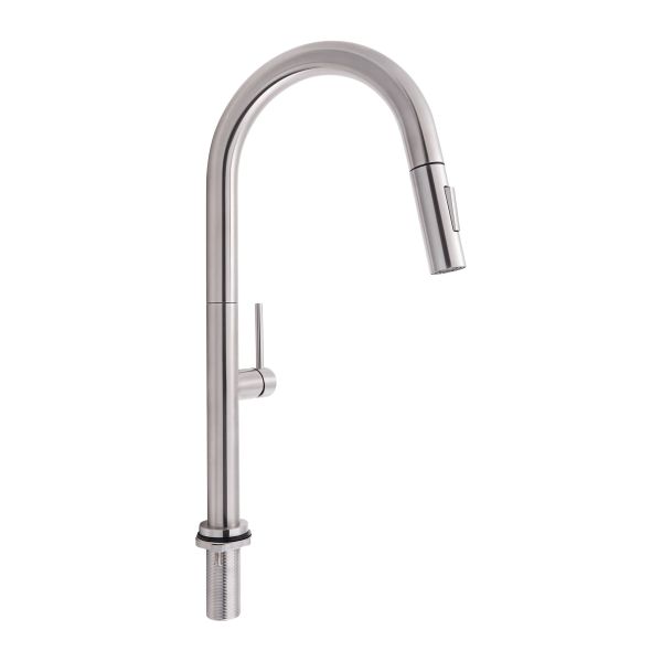 Змішувач для кухні Qtap Lenicka з висувним виливом QTLEN9138103UN Brushed Nickel PVD - фото 10