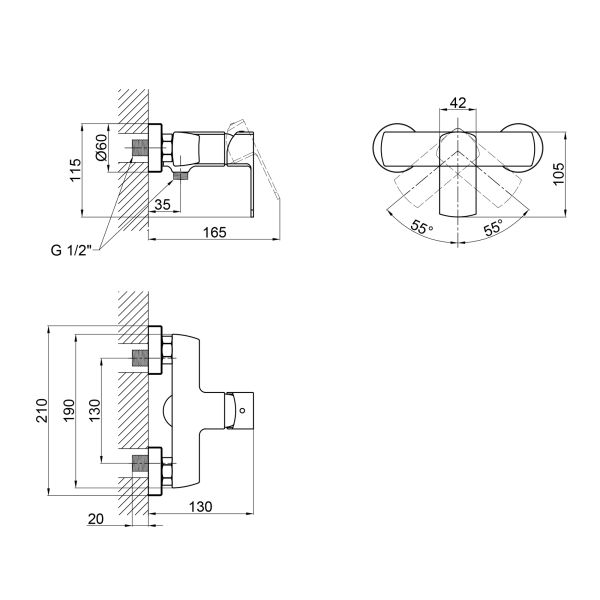 Змішувач для душу Qtap Lipno QTLIPNO4023101G Graphite - фото 5