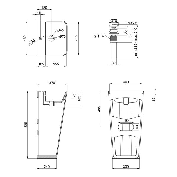 Раковина для підлоги моноблок Qtap Tern 440х380х830mm White з донним клапаном QT1711G302W - фото 8