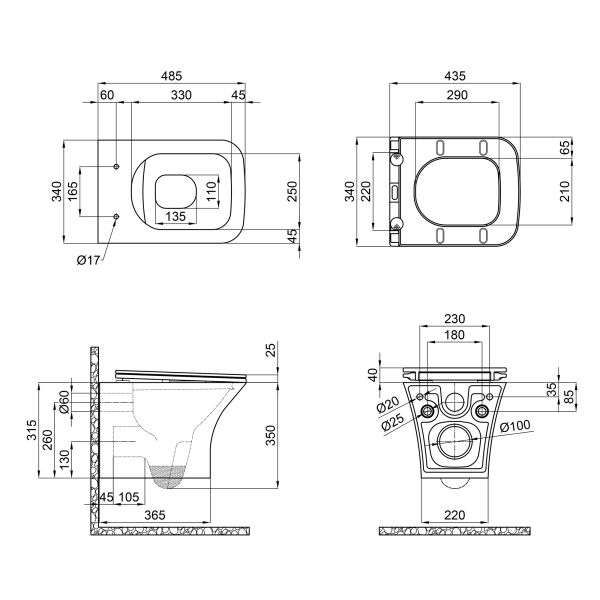 Унітаз підвісний Qtap Presto безобідковий з сідінням Soft close QT24332615EW - фото 16