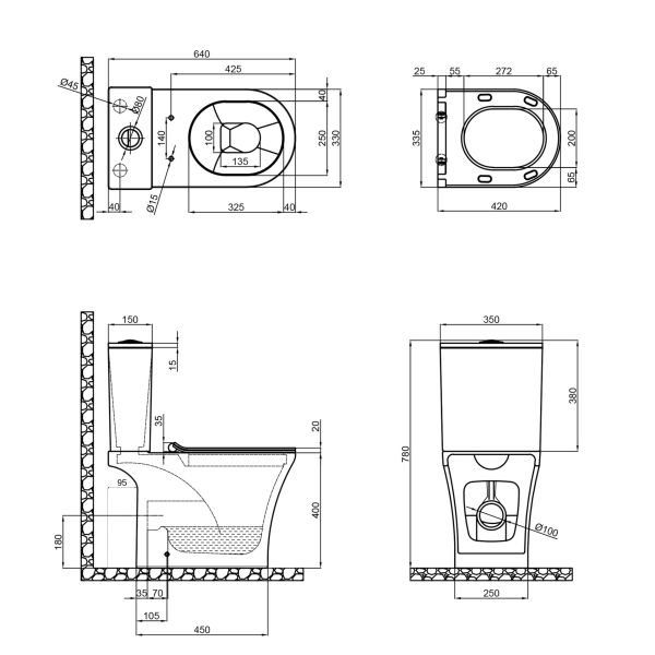 Унітаз компакт Qtap Presto безобідковий з сідінням Soft close QT24221217AW - фото 16