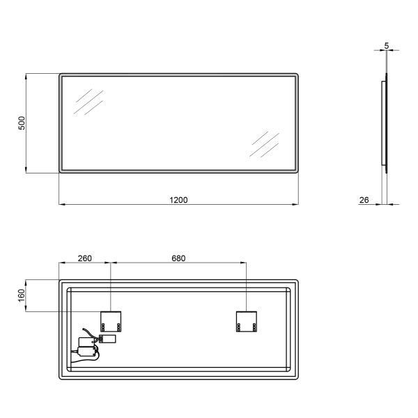 Дзеркало Qtap Tern 1200x500 з LED-підсвічуванням Sensor, QT1778140450120W - фото 11