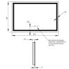 Дзеркало Qtap Mideya 900х700 з LED підсвічуванням Touch з антизапотіванням з димером рег яскравості Reverse QT2078NCF9070W