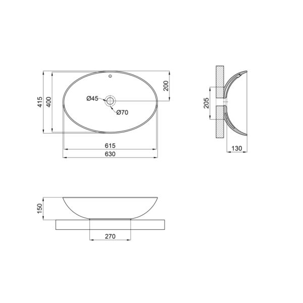 Раковина-чаша Qtap Dove 625х415х150 White QT06113077WN - фото 4