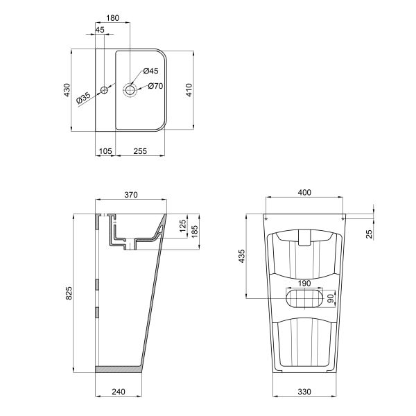 Раковина для підлоги моноблок Qtap Tern 440х380х830mm White QT1711G302WN - фото 5