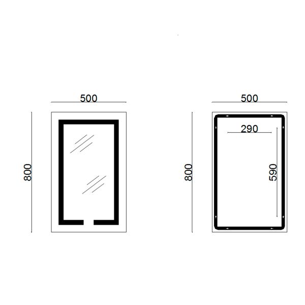 Дзеркало Lidz Kubis 800х500 з LED підсвічуванням Touch з антизапотіванням з димером рег яскравості LD78LF9365080 - фото 5