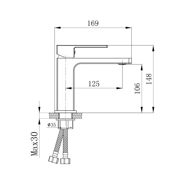 Змішувач для раковини Qtap Gemini QTGEM270BLM45674 Black Matt