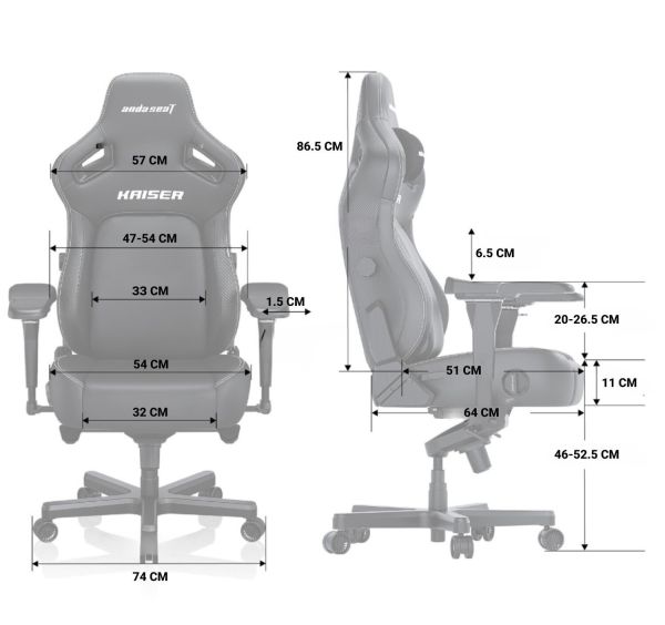 Кресло геймерское Anda Seat Kaiser 4 Size XL White Premium (AD12YDDC-XLL-20-W-PV/C) - фото 10