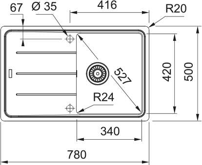 Кухонна мийка Basis BFG 611-78, Фраграніт 114.0258.039