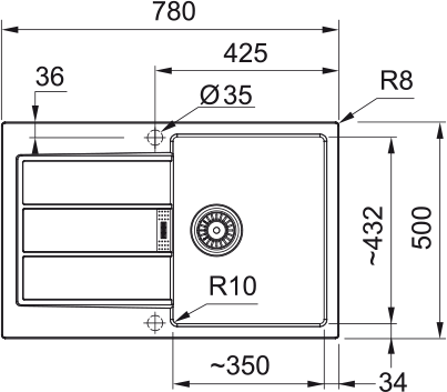 Кухонная мойка Sirius 2 S2D 611-78, Тектонайт 143.0621.334