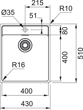 Кухонна мийка Maris MRX 210-40 TL, монтаж врівень 127.0598.748 - фото 6