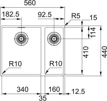 Кухонная мойка Sirius SID 160, Тектонайт 144.0649.563 - фото 2