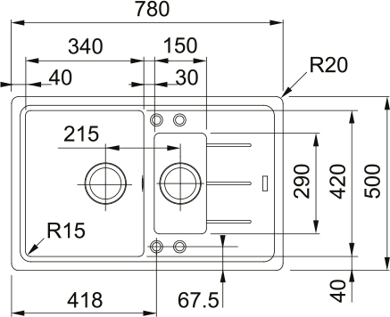 Кухонная мойка Basis BFG 651-78, Фрагранит. 114.0565.111 - фото 2