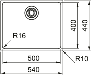 Кухонна мийка Maris MRX 210-50, монтаж врівень 127.0598.747