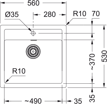 Кухонная мойка Sirius SID 110-34, Тектонайт 143.0691.532 - фото 2