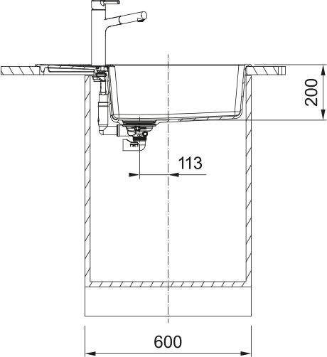 Кухонная мойка Centro CNG 611-78 XL, Фрагранит. 114.0701.819 - фото 2