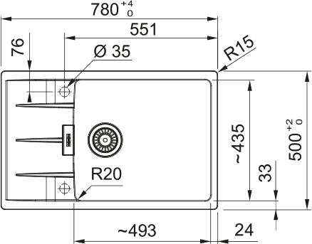 Кухонная мойка Centro CNG 611-78 XL, Фрагранит. 114.0701.817