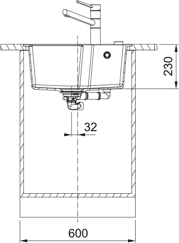 Кухонная мойка Urban UBG 610-56, Black Edition Фрагранит. 114.0699.236