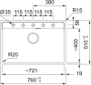 Кухонна мийка Maris MRG 610-72 TL, Фраграніт 114.0720.004 - фото 2