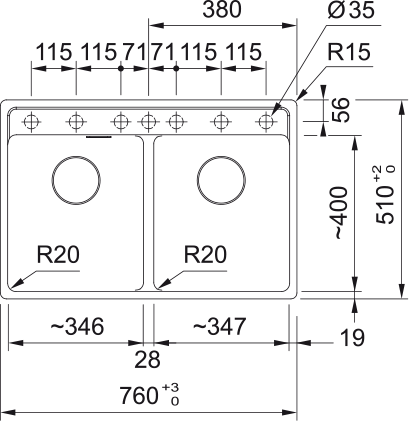 Кухонна мийка Maris MRG 620 TL, Фраграніт 114.0720.012