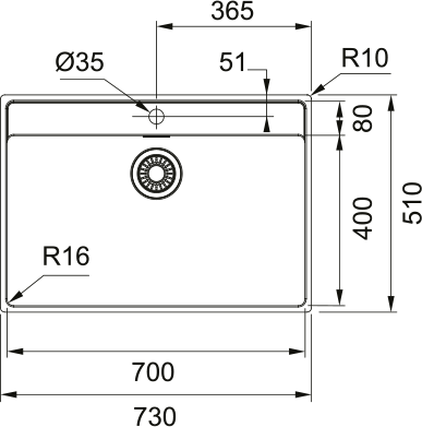 Кухонна мийка Maris MRX 210-70 TL, монтаж врівень 127.0719.940 - фото 2