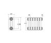 Трубчастий радіатор Multicolumn 570 х 946 мм 3 колони 20 (секцій) бокове підключення RAL9016 DeLonghi - фото 2