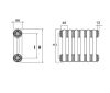 Трубчастий радіатор Multicolumn 1500 х 302 мм 2 колони 6 (секцій) бокове підключення RAL9016 DeLonghi - фото 3