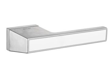 Ручки дверные Rich-Art Грейт 511 R68 MWSC \ WP матовый хром \ вставка белая матовая