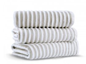 Terry stripe Полотенце для рук хлопок Fibrosoft ® Lappartement 50X90 см. Серо Белый
