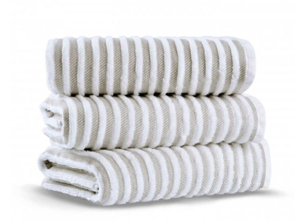 Terry stripe Полотенце для рук хлопок Fibrosoft ® Lappartement 50X90 см. Серо Белый