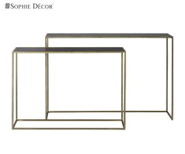 Консоль BOCA 120x25x80 см., черный / золотой