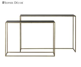 Консоль BOCA 120x25x80 см., черный / золотой