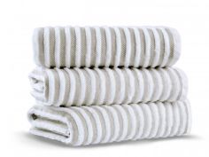 Terry stripe Банное полотенце хлопок Fibrosoft ® Lappartement 100X180 см. Серый