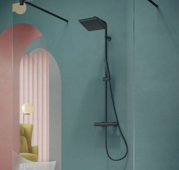 SEVEN BLACK Смеситель для душа SE124030/30BM термостатический со стойкой CARLO NOBILI SPA - фото 2