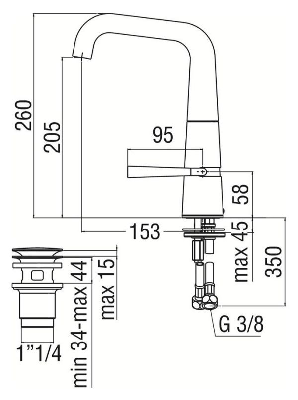LIKID Змішувач для умивальника LK00118/2FLP (Diamond smoke PVD) NOBILI