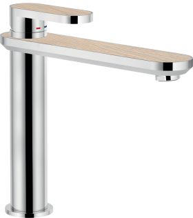 DRESS Смеситель для умывальника (Chrome + Vanilla Wood) DS106158/2C10 CARLO NOBILI SPA RUBINETTERIE