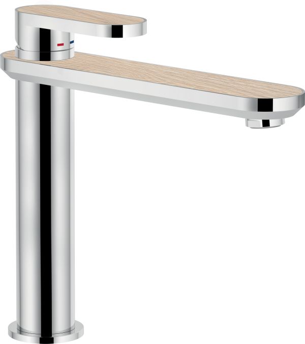 DRESS Смеситель для умывальника (Chrome + Vanilla Wood) DS106158/2C10 CARLO NOBILI SPA RUBINETTERIE