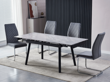 Керамічний стіл TM-88-1 ребекка грей + чорний