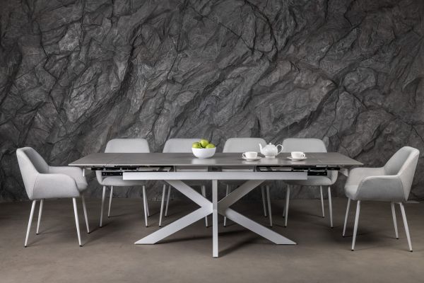 Керамический стол Тициано TML-1150 деликато грей + белый
