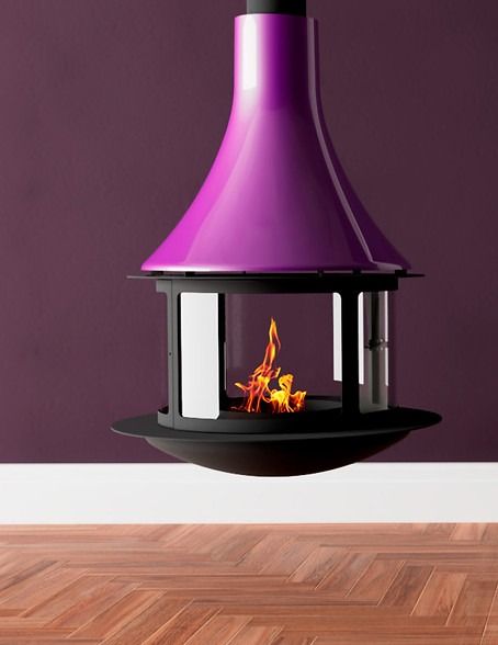 Острівний камін Traforart LORENA зі склом