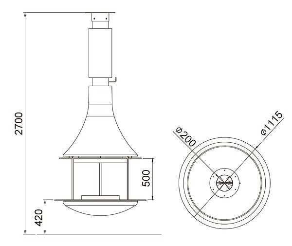 Острівний камін Traforart LORENA зі склом - фото 2