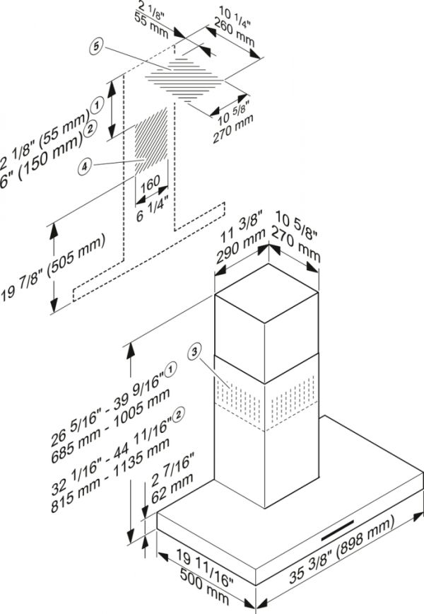 Витяжка кухонна настінна Miele PUR98W нерж.сталь - фото 4