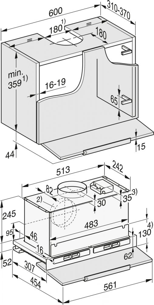 Витяжка кухонна вбудована Miele DAS 8630