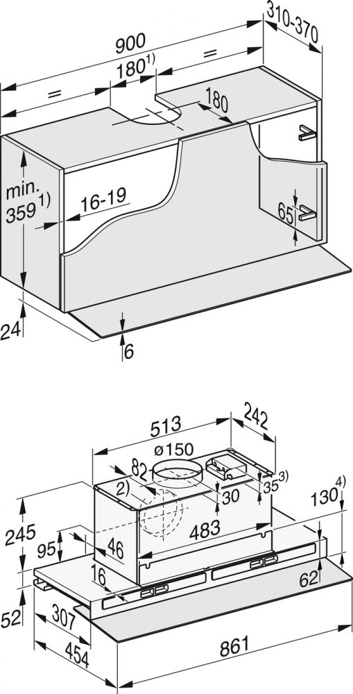 Витяжка кухонна вбудована Miele DAS 4940