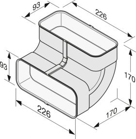 Плаский канал, кутовий перехідник Miele DFK-BV 90